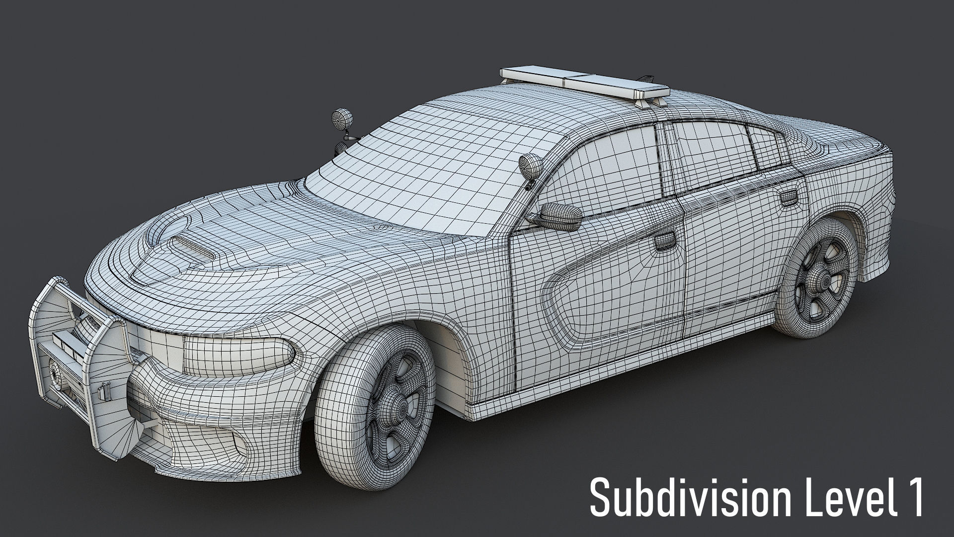 Four police cars of the Dodge Charger SRT and Hellcat brand 3D Model Collection_94