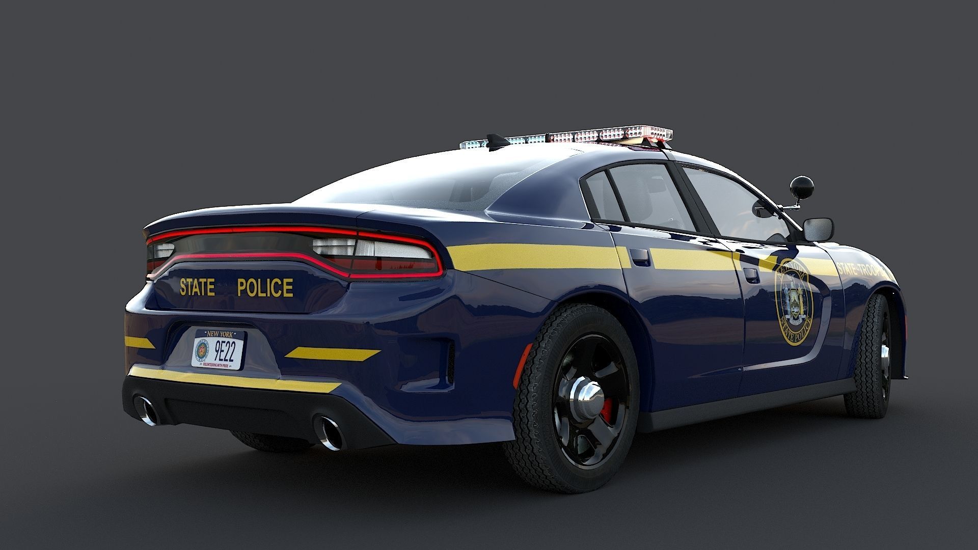 Four police cars of the Dodge Charger SRT and Hellcat brand 3D Model Collection_82