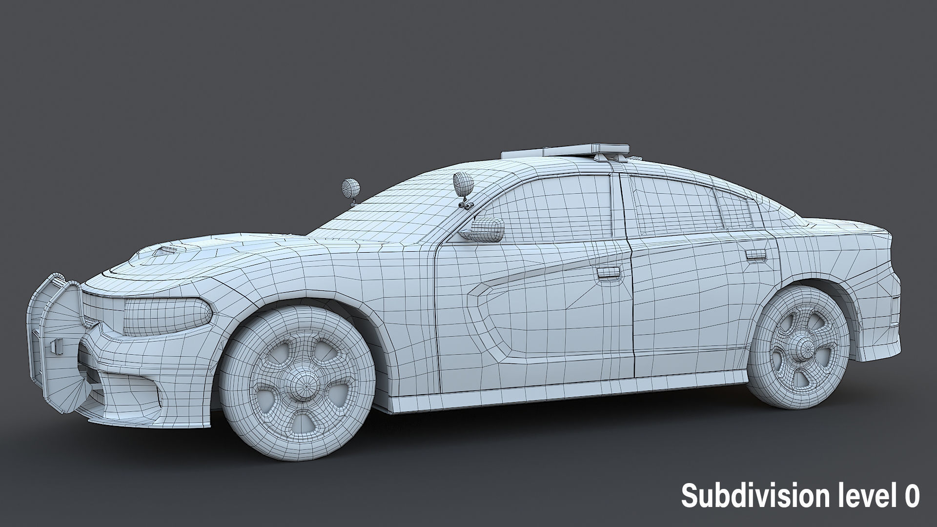 Four police cars of the Dodge Charger SRT and Hellcat brand 3D Model Collection_32