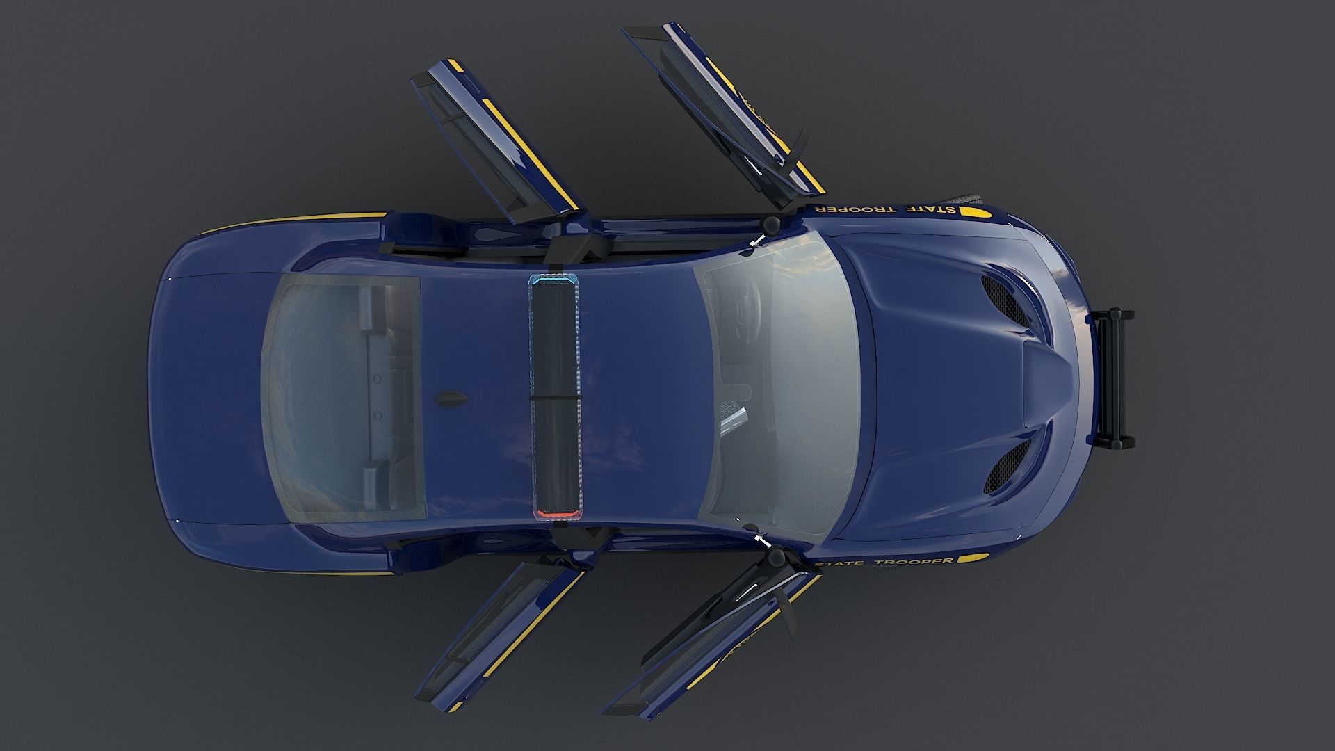 Four police cars of the Dodge Charger SRT and Hellcat brand 3D Model Collection_79