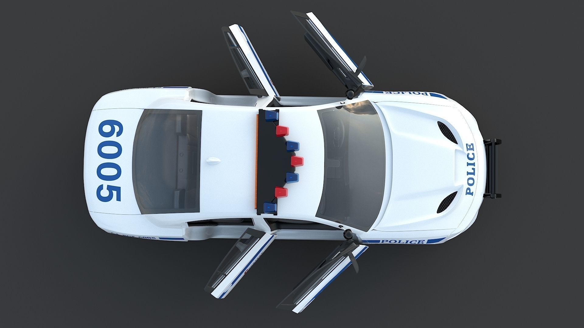 Four police cars of the Dodge Charger SRT and Hellcat brand 3D Model Collection_63