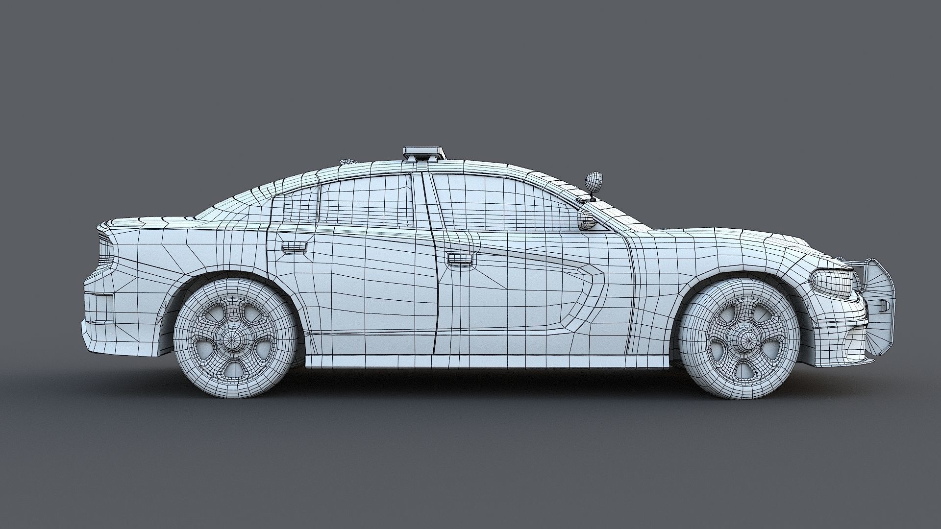 Four police cars of the Dodge Charger SRT and Hellcat brand 3D Model Collection_95