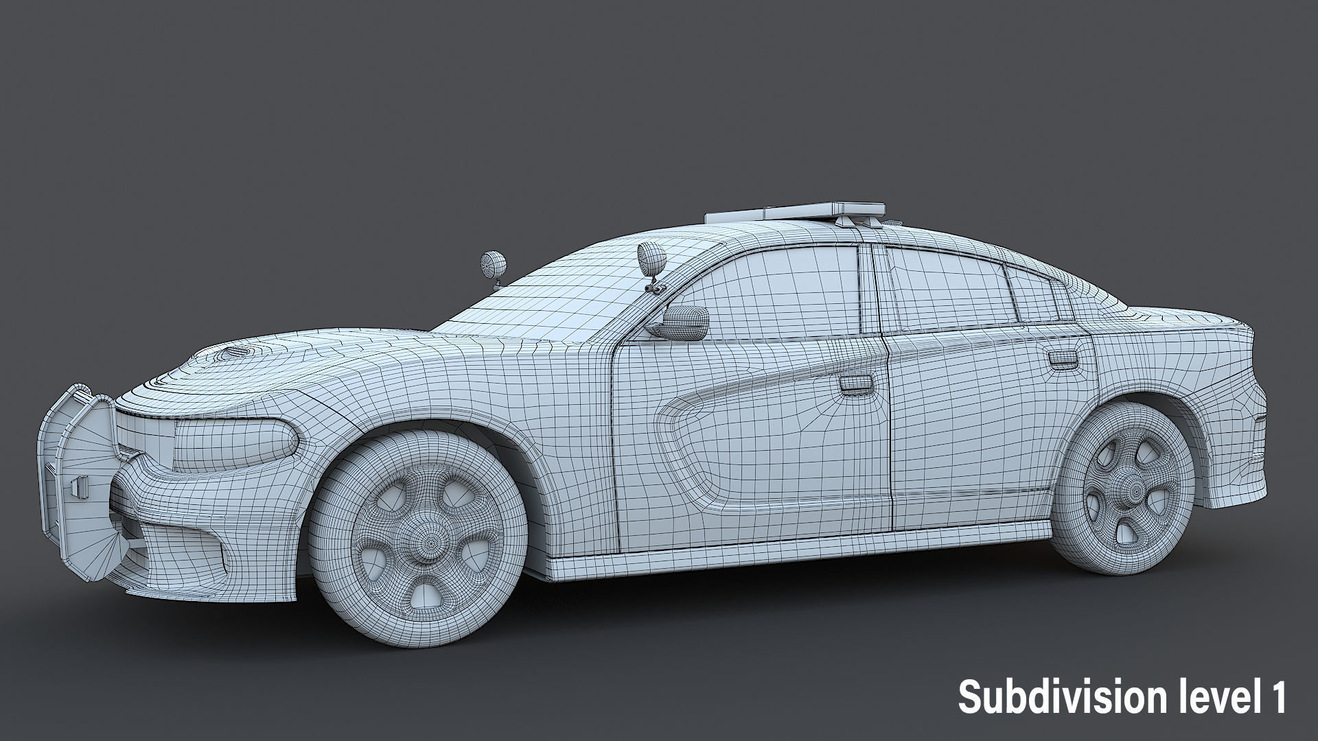 Four police cars of the Dodge Charger SRT and Hellcat brand 3D Model Collection_33