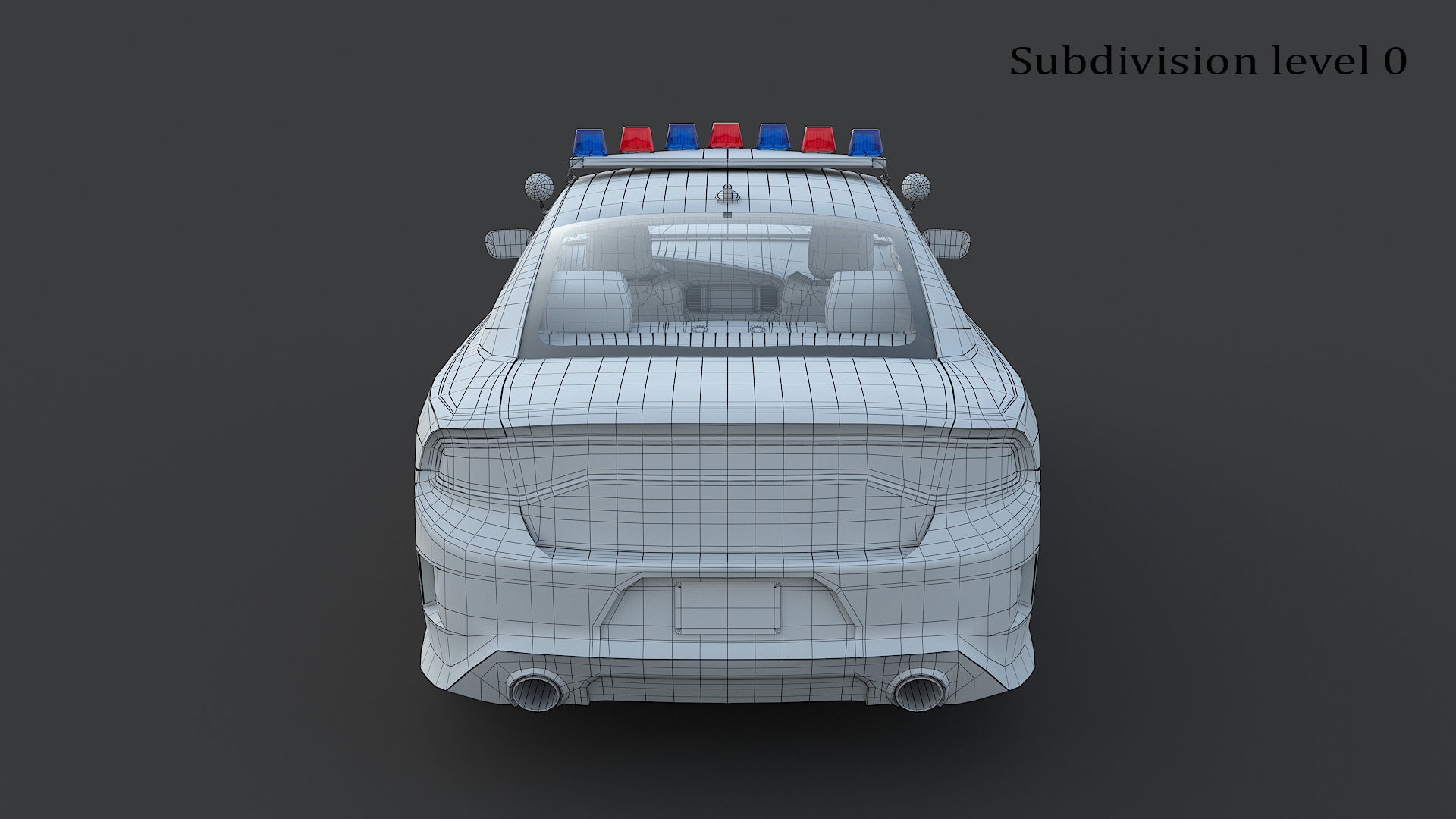 Four police cars of the Dodge Charger SRT and Hellcat brand 3D Model Collection_68