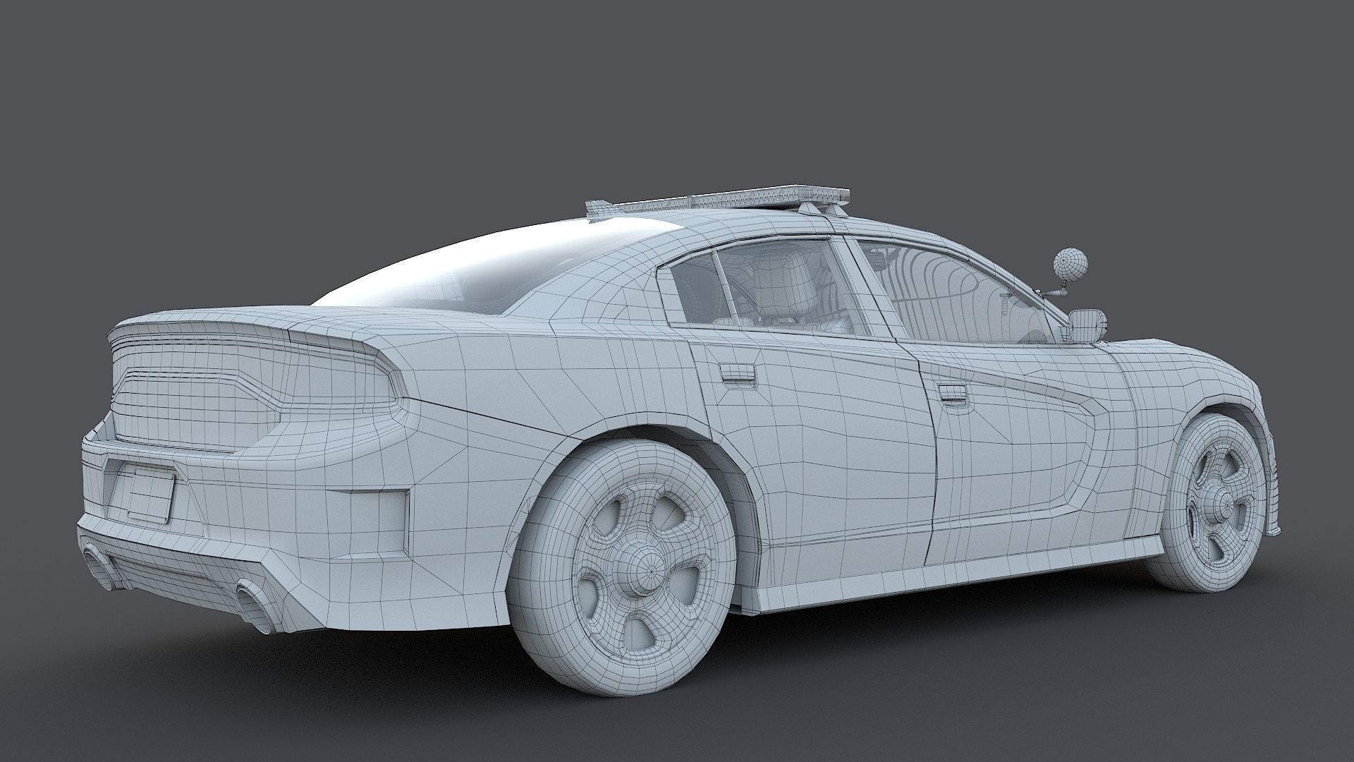 Four police cars of the Dodge Charger SRT and Hellcat brand 3D Model Collection_47