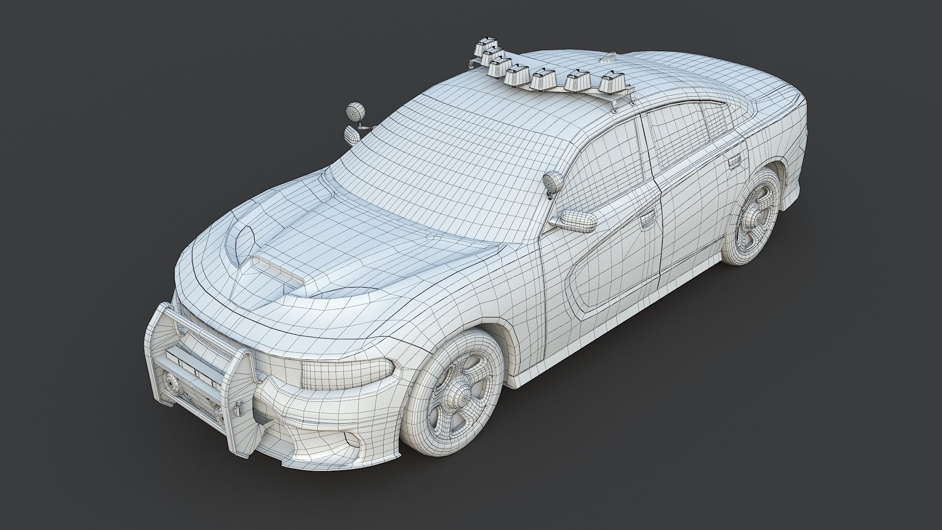 Four police cars of the Dodge Charger SRT and Hellcat brand 3D Model Collection_72