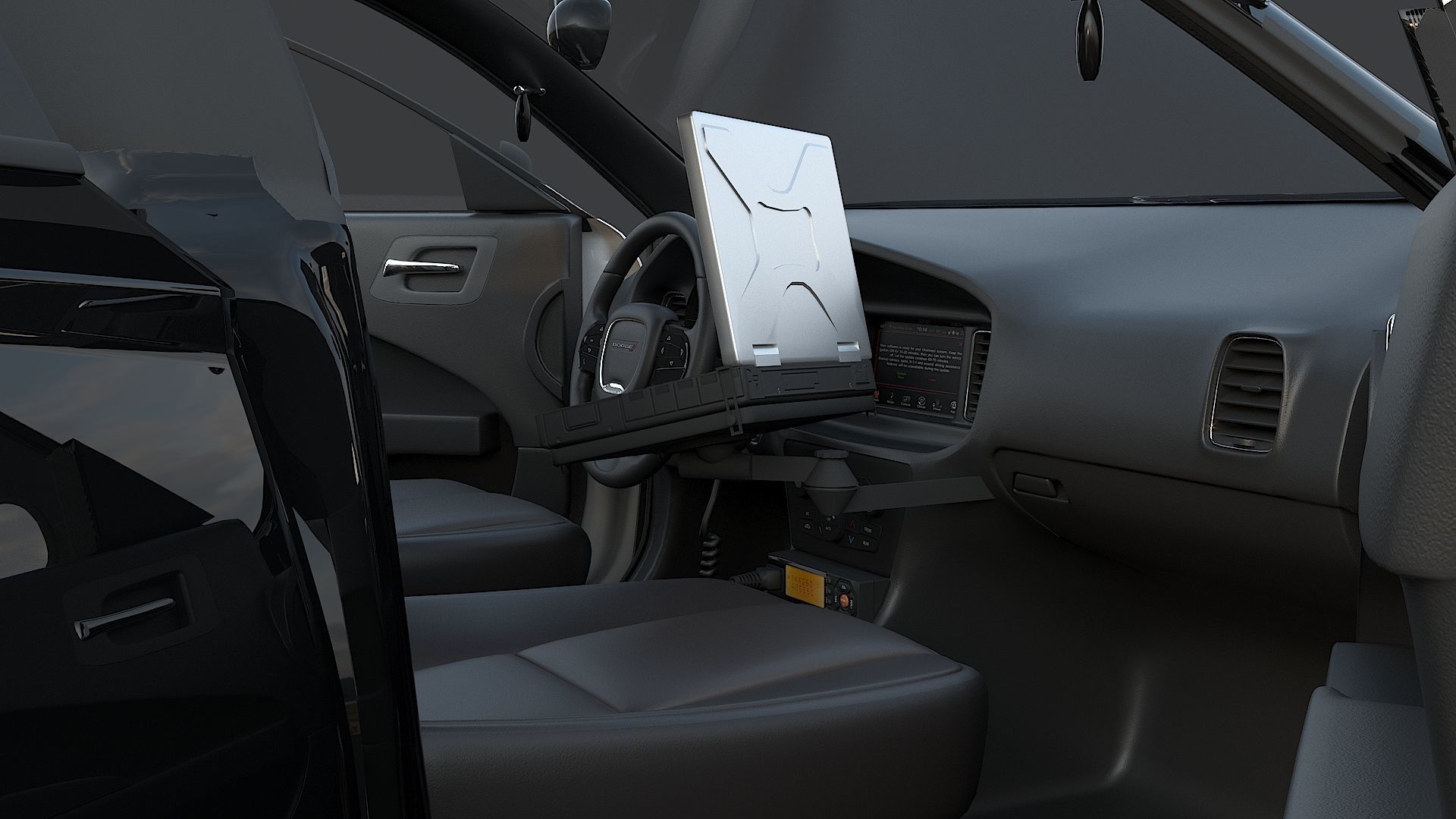 Four police cars of the Dodge Charger SRT and Hellcat brand 3D Model Collection_18