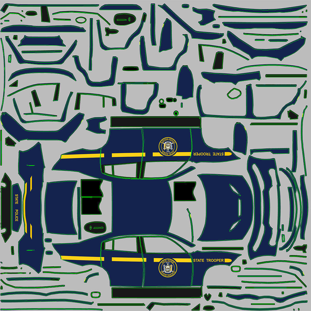 Four police cars of the Dodge Charger SRT and Hellcat brand 3D Model Collection_105