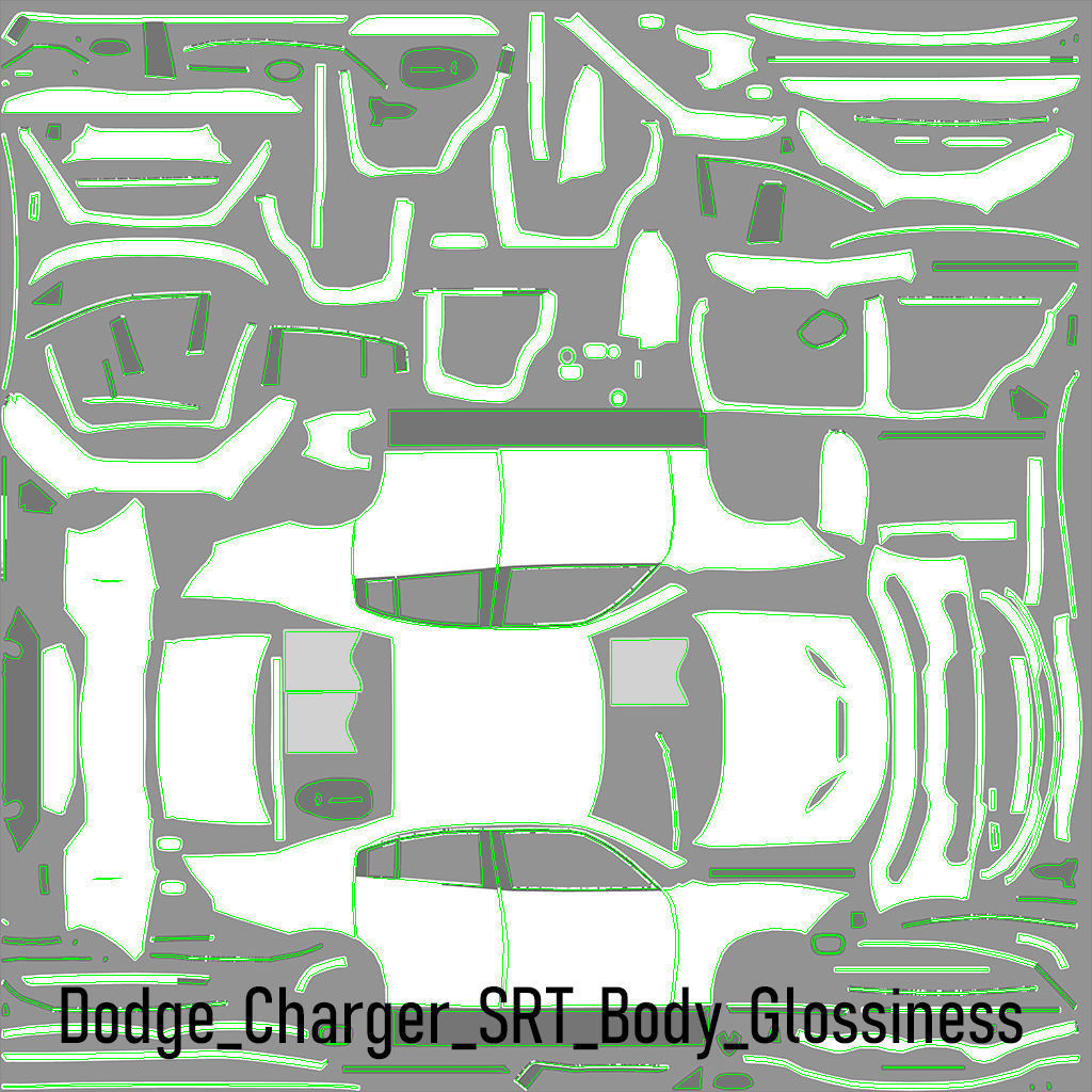 Four police cars of the Dodge Charger SRT and Hellcat brand 3D Model Collection_103