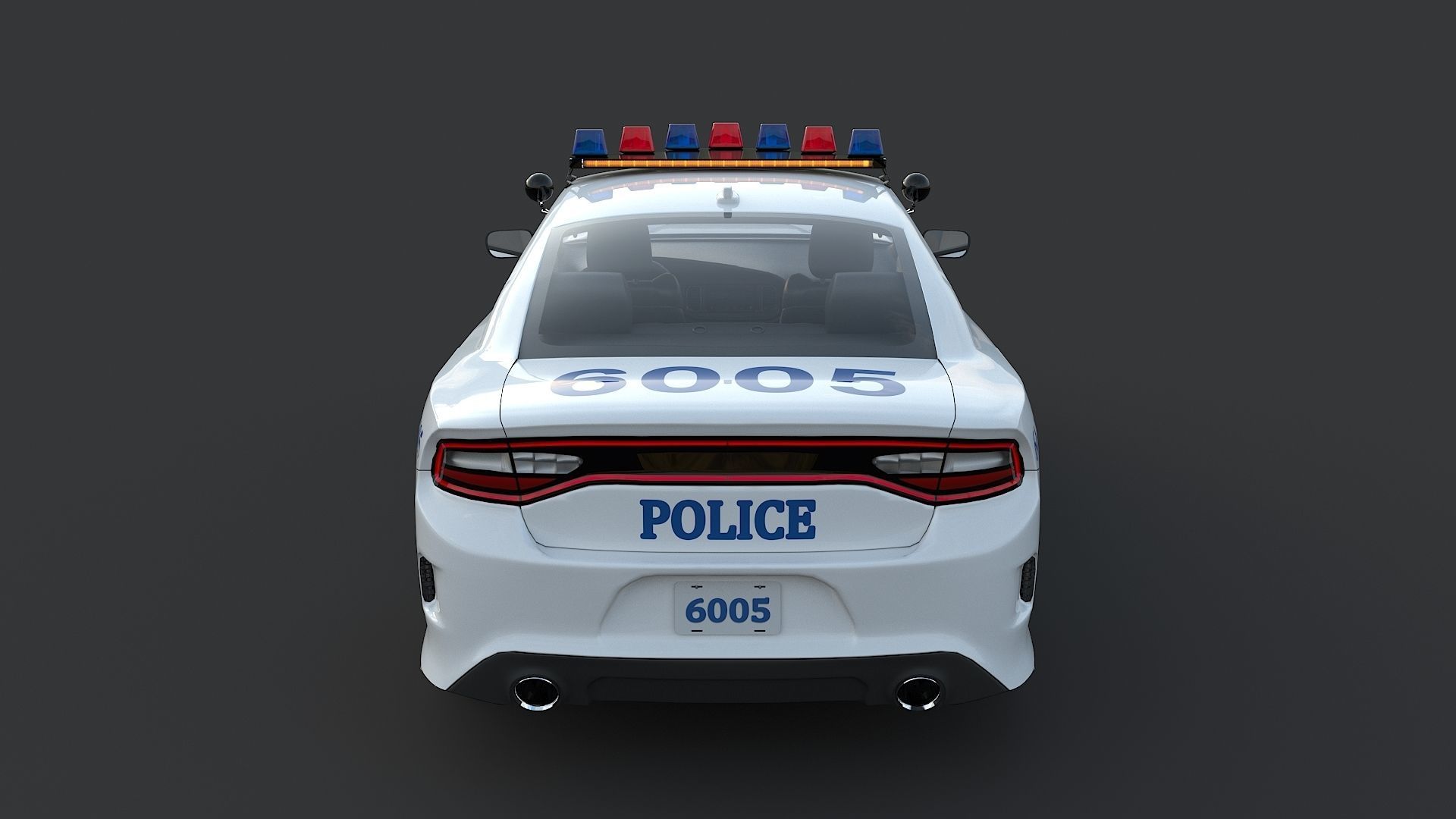 Four police cars of the Dodge Charger SRT and Hellcat brand 3D Model Collection_62