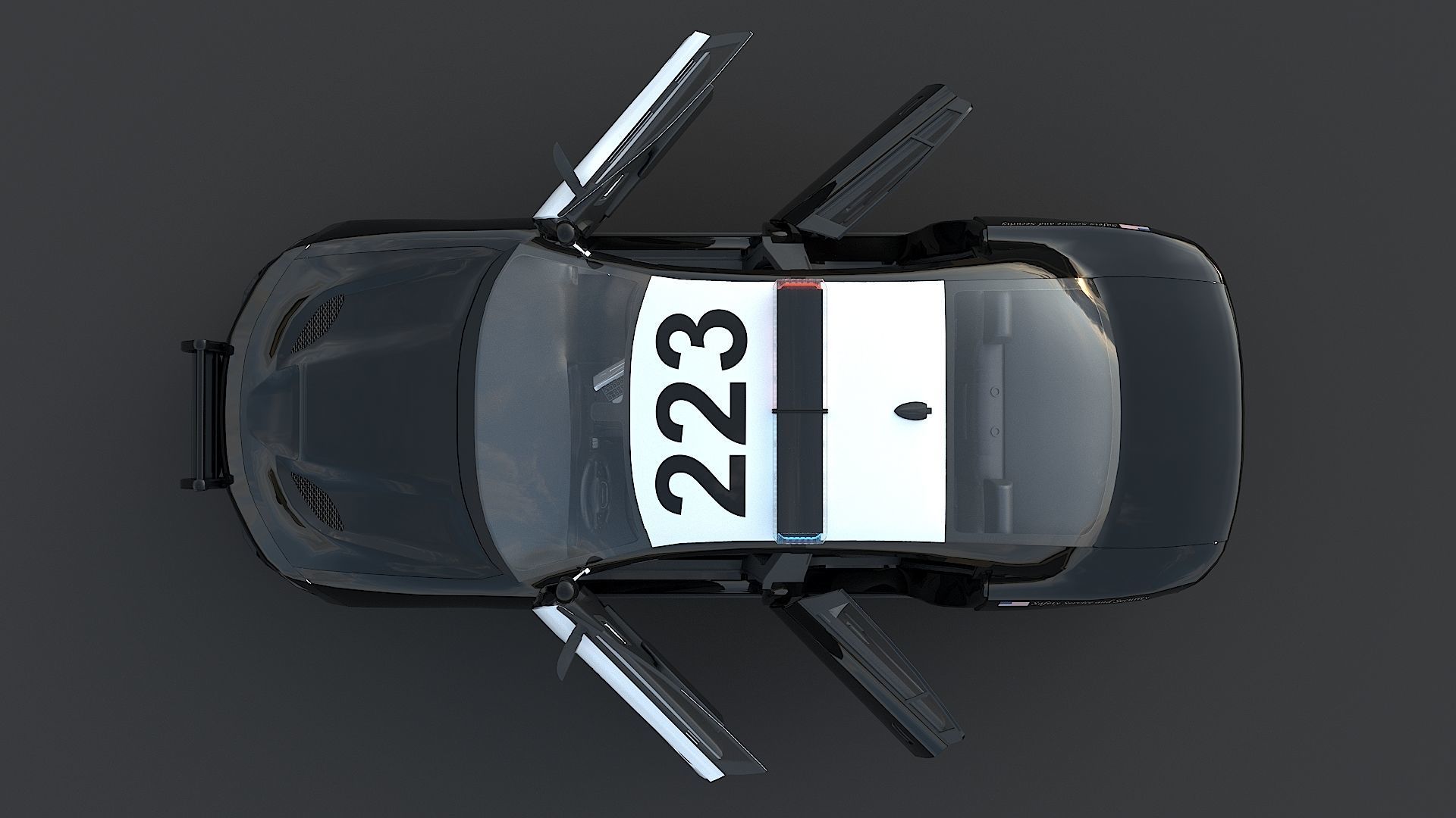 Four police cars of the Dodge Charger SRT and Hellcat brand 3D Model Collection_4