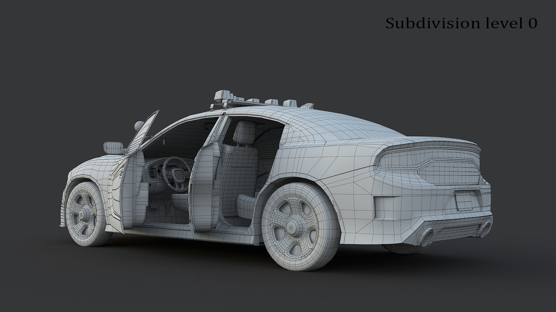 Four police cars of the Dodge Charger SRT and Hellcat brand 3D Model Collection_66