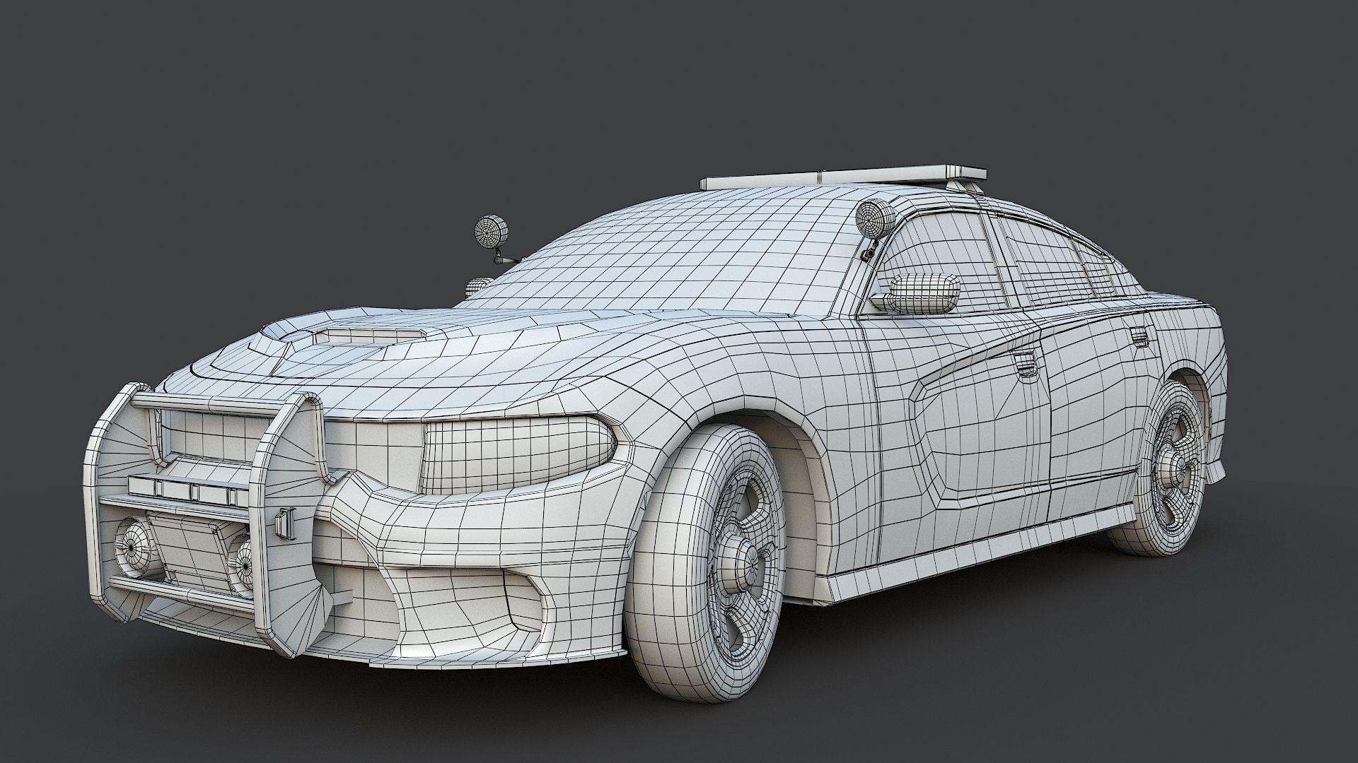 Four police cars of the Dodge Charger SRT and Hellcat brand 3D Model Collection_91