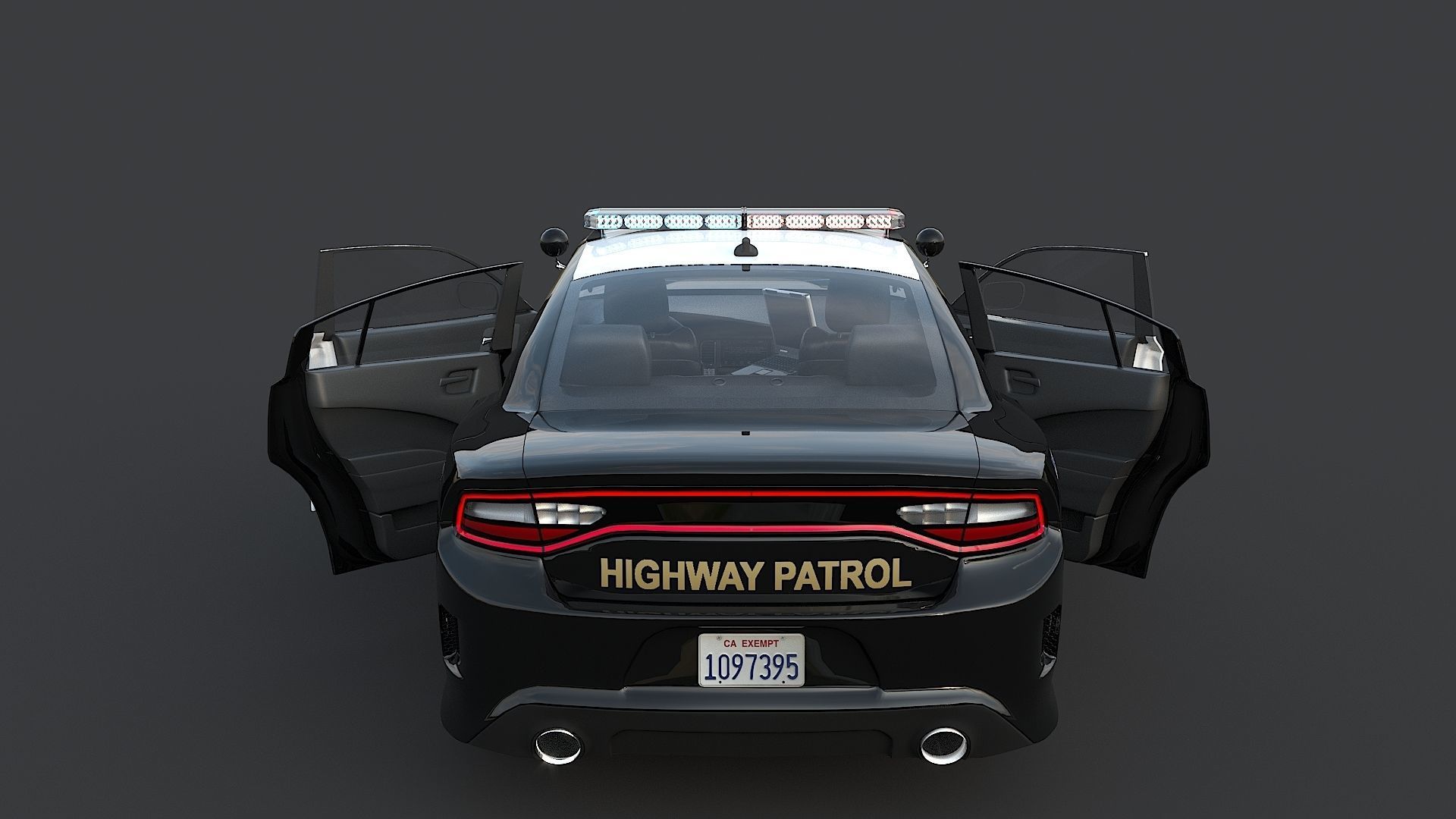 Four police cars of the Dodge Charger SRT and Hellcat brand 3D Model Collection_7