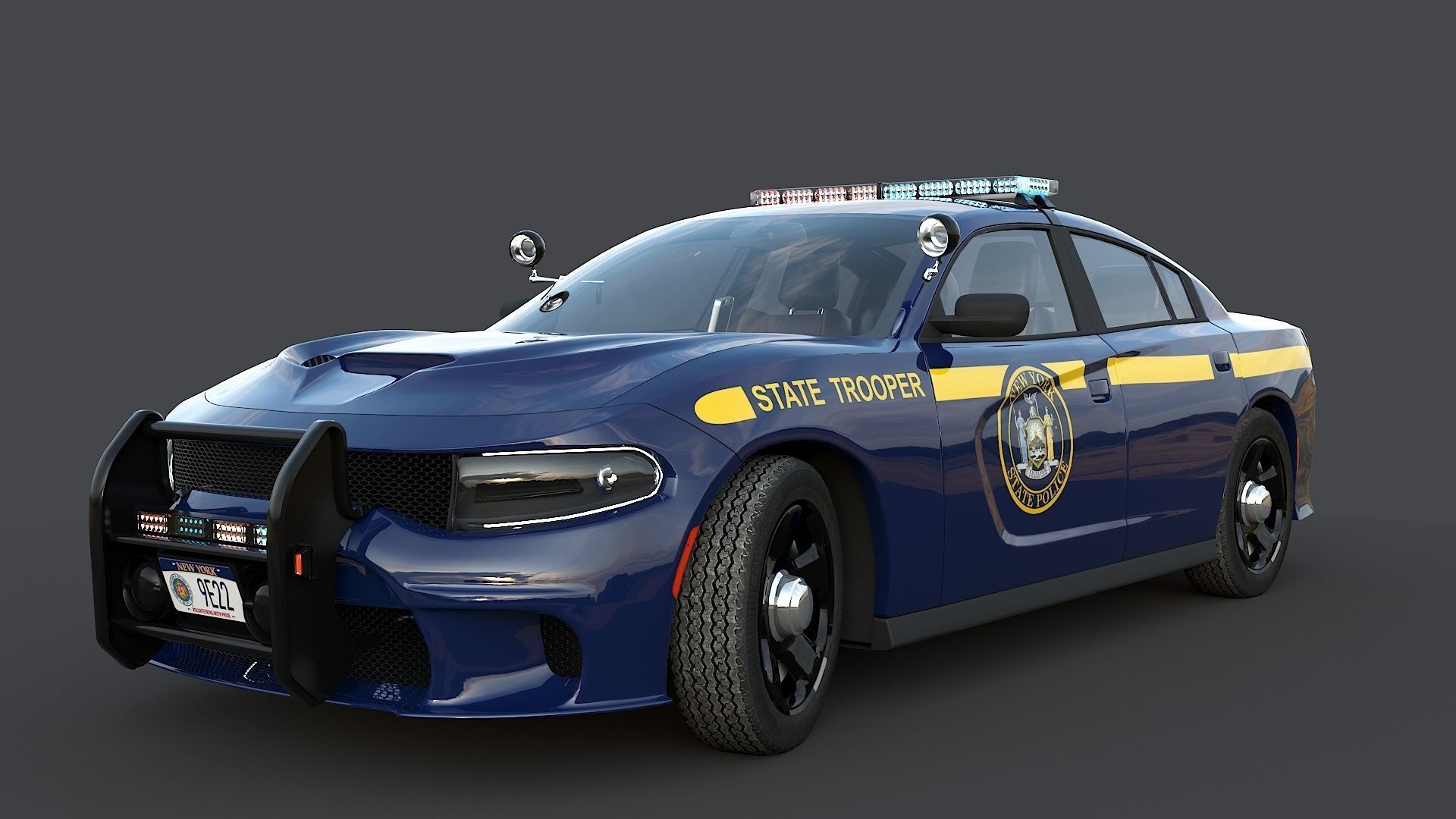 Four police cars of the Dodge Charger SRT and Hellcat brand 3D Model Collection_76