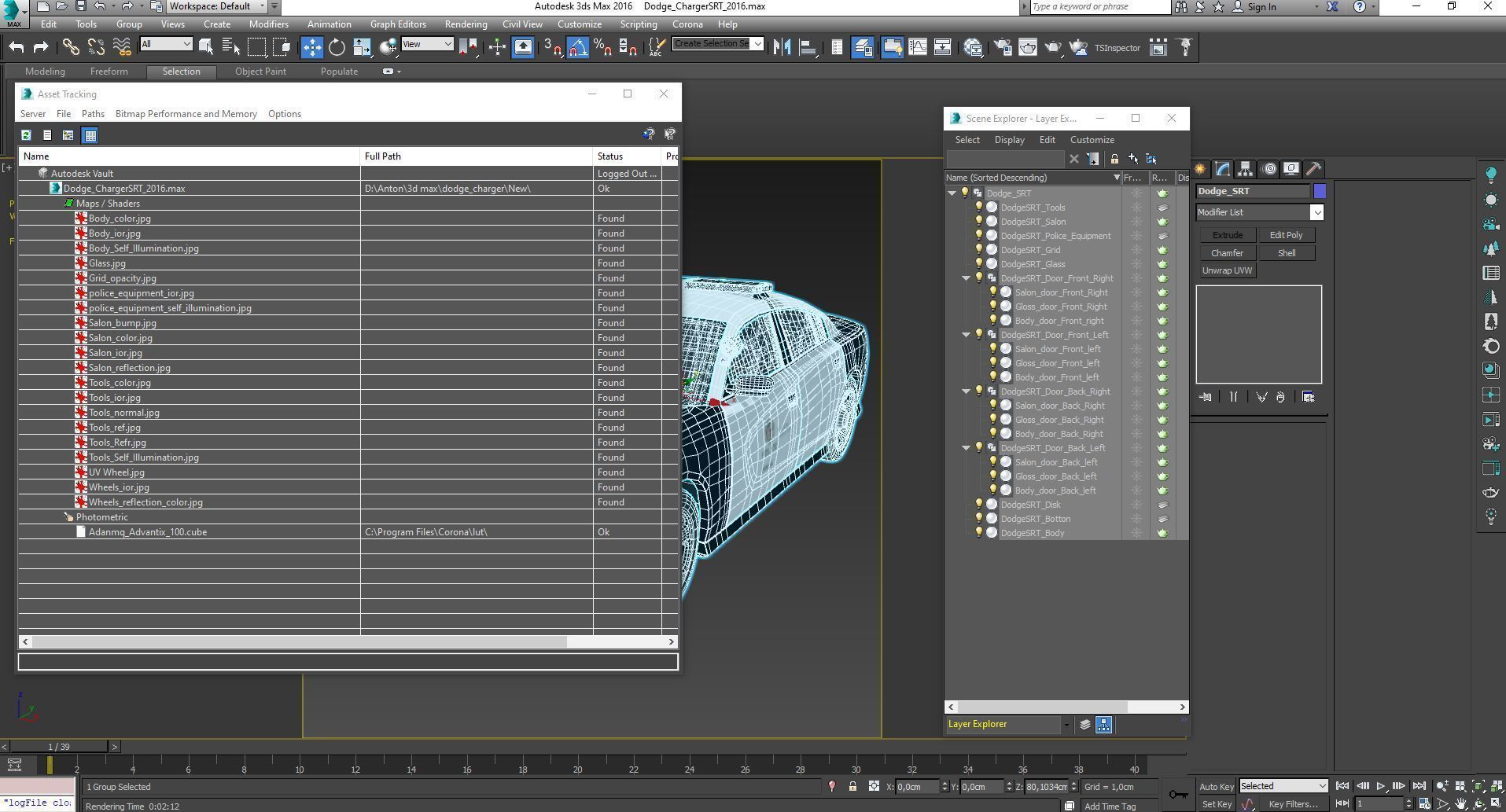 Four police cars of the Dodge Charger SRT and Hellcat brand 3D Model Collection_55