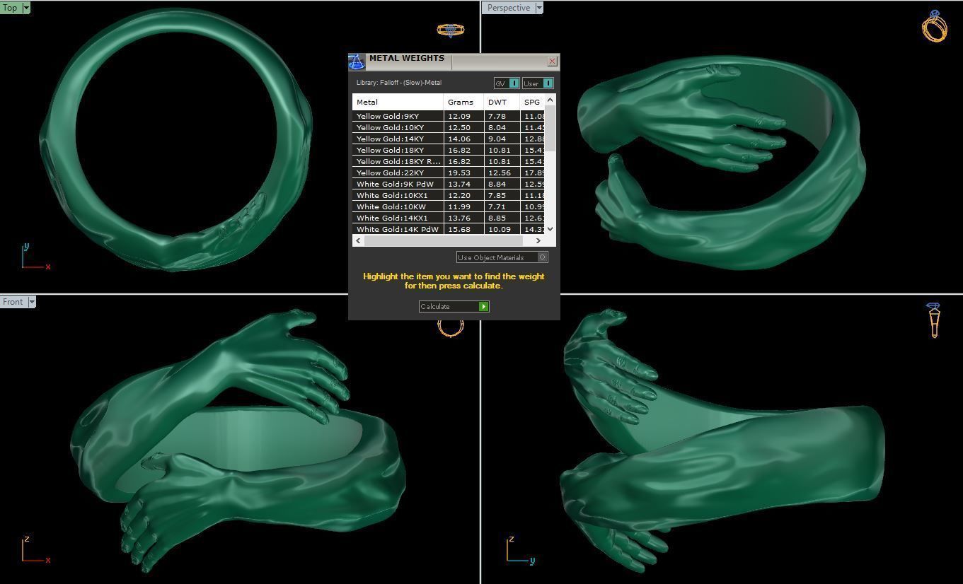 Hug hands ring 3D model_10