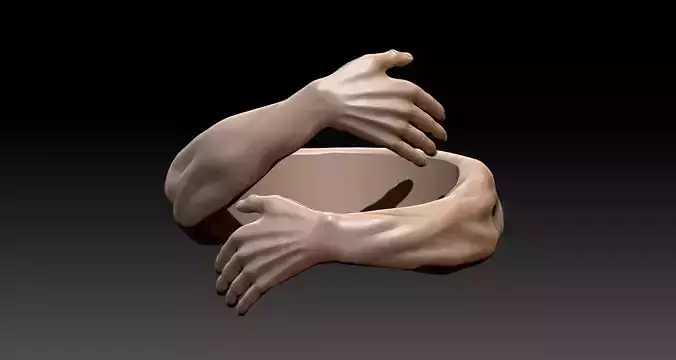 Hug hands ring