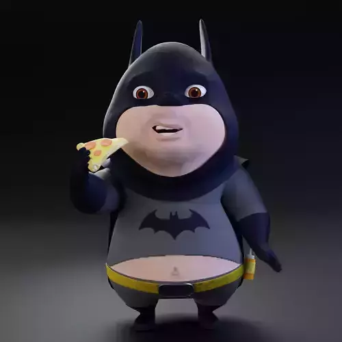 Fat Batman Free low-poly 3D model
