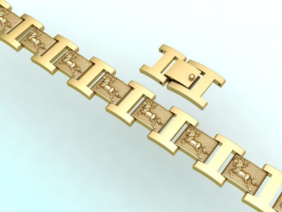 Horse bracelet - Chain bracelets - Mens bracelets - N500 3D print model_2