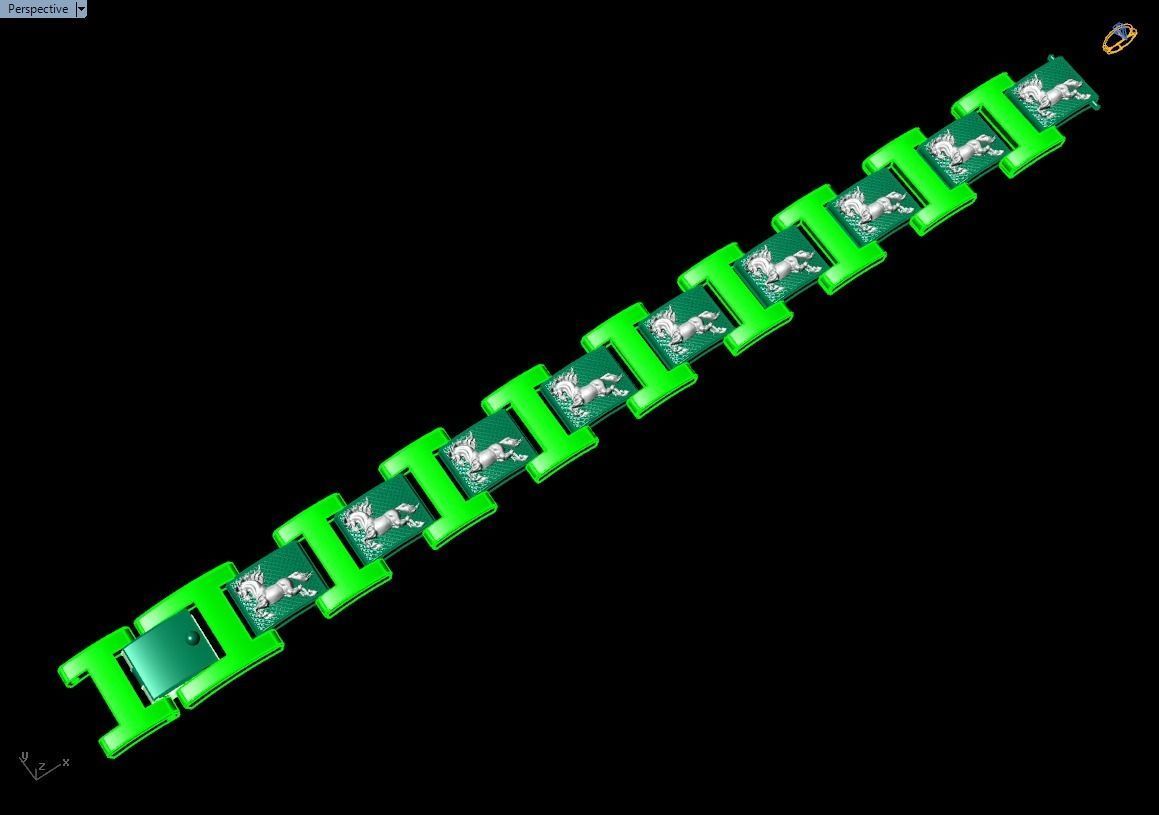 Horse bracelet - Chain bracelets - Mens bracelets - N500 3D print model_14