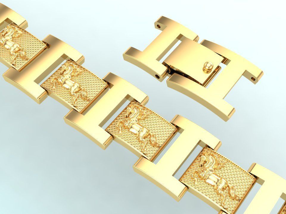 Horse bracelet - Chain bracelets - Mens bracelets - N500 3D print model_11