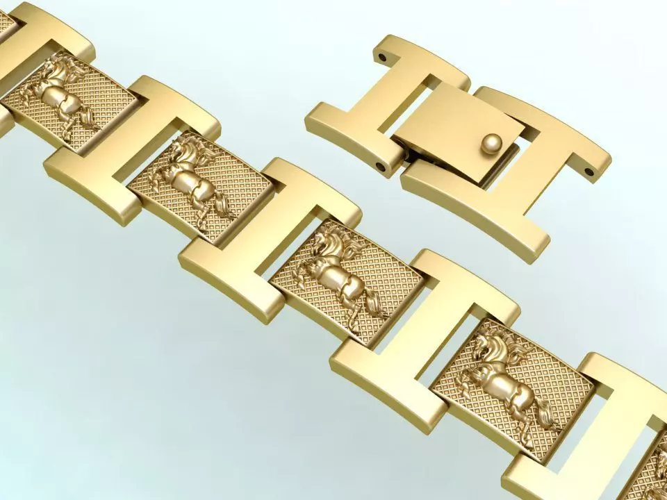 Horse bracelet - Chain bracelets - Mens bracelets - N500 3D print model_0