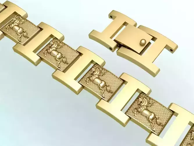 Horse bracelet - Chain bracelets 3D print model