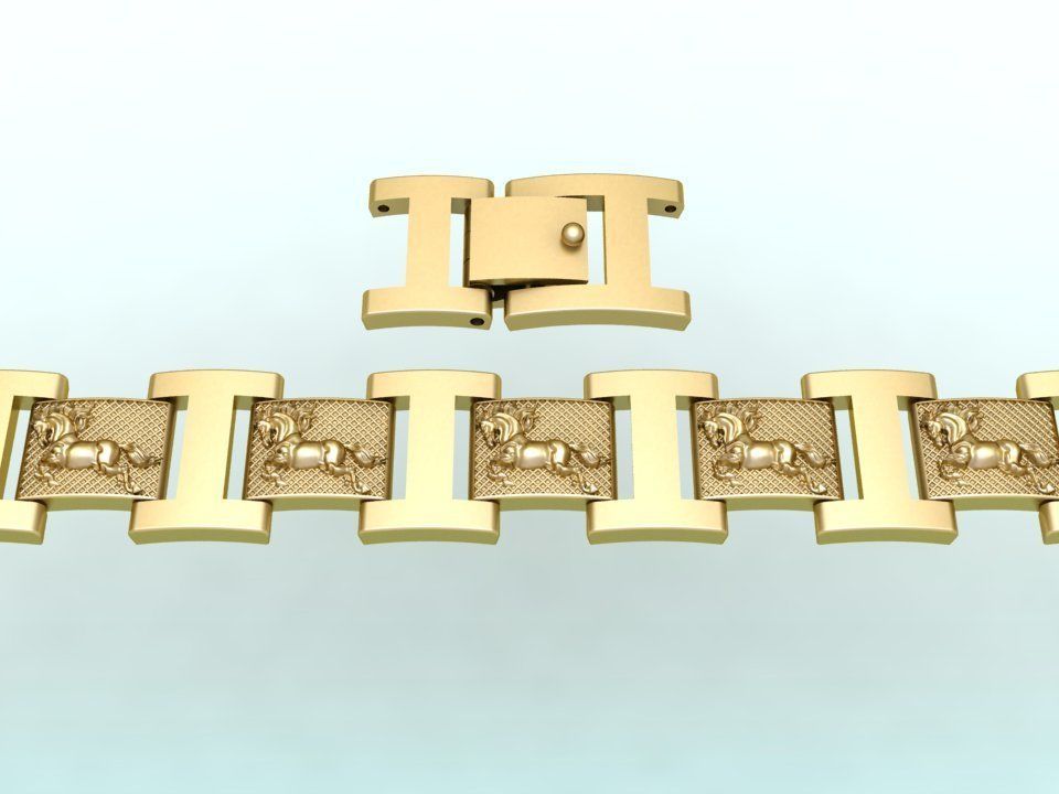 Horse bracelet - Chain bracelets - Mens bracelets - N500 3D print model_3