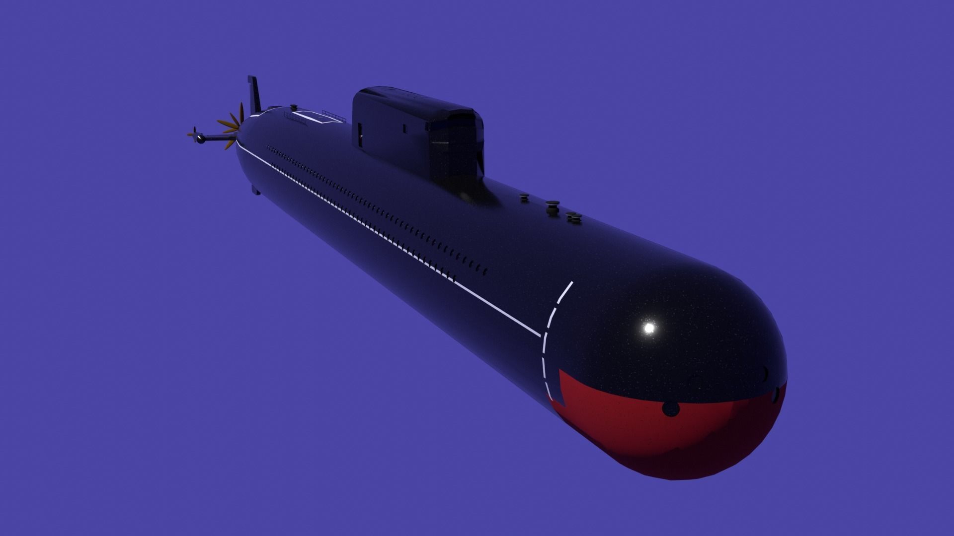 Russian Nuclear submarine Komsomolets Free low-poly 3D model_0