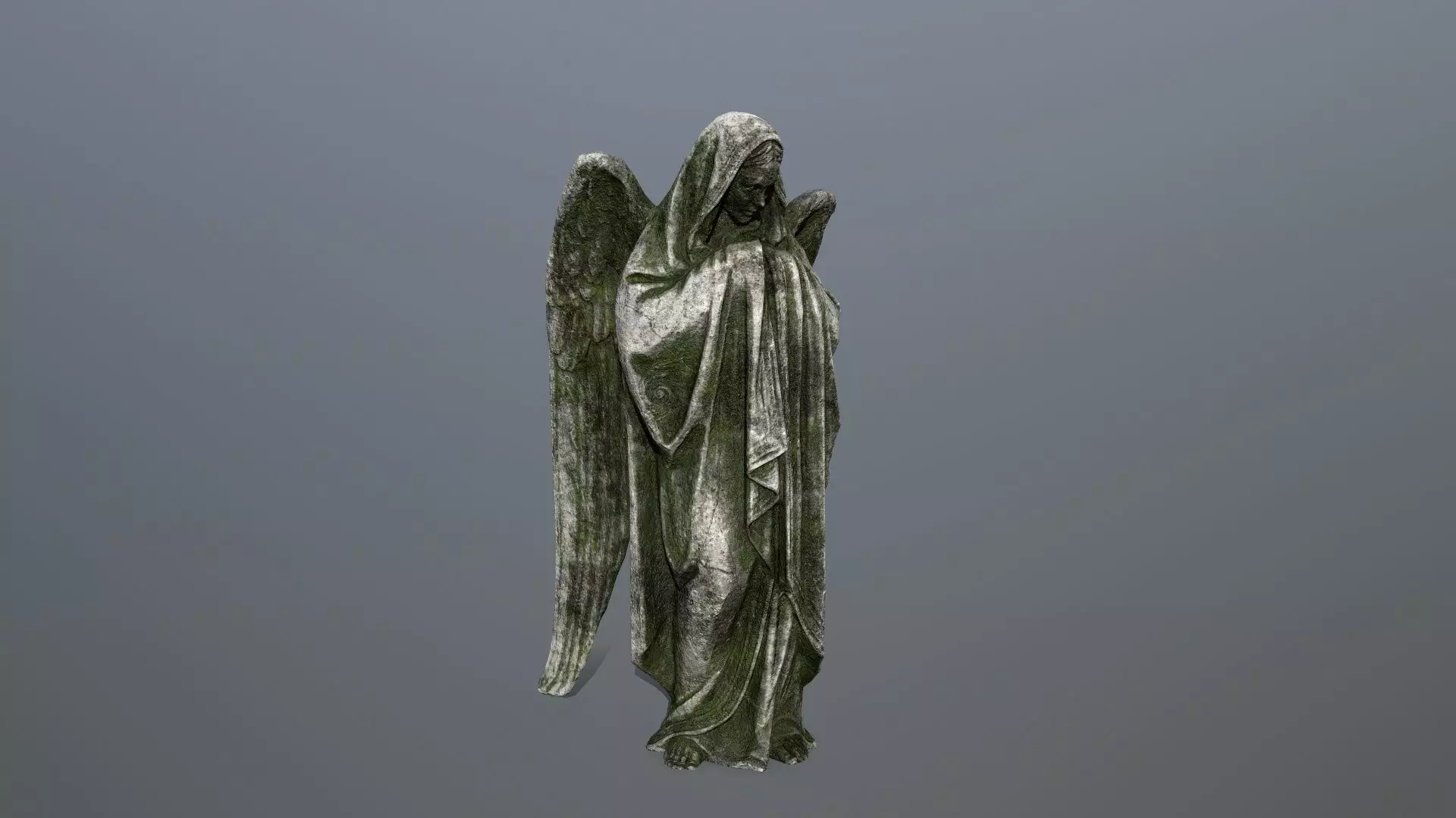 Angel Statue 1 Low-poly 3D model_0