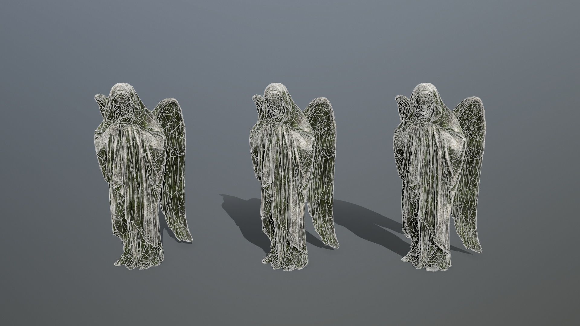 Angel Statue 1 Low-poly 3D model_11