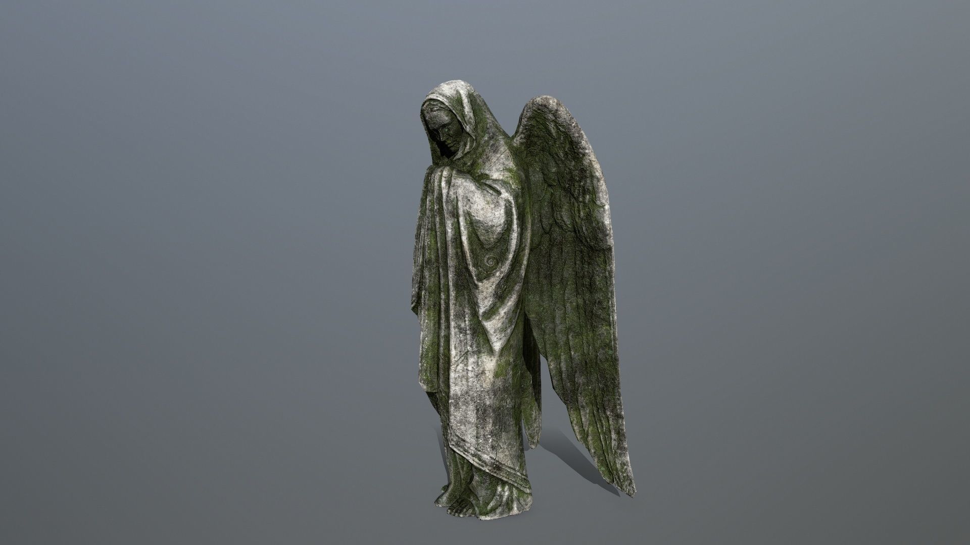 Angel Statue 1 Low-poly 3D model_2