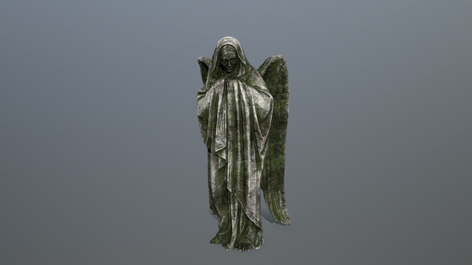Angel Statue 1 Low-poly 3D model_1