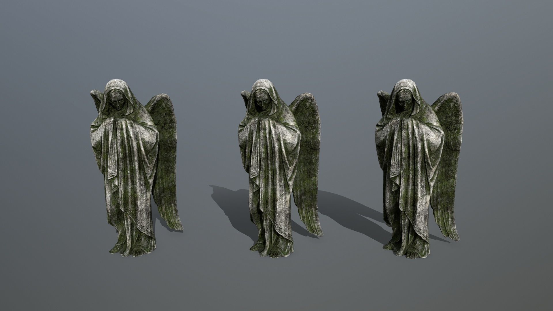 Angel Statue 1 Low-poly 3D model_10