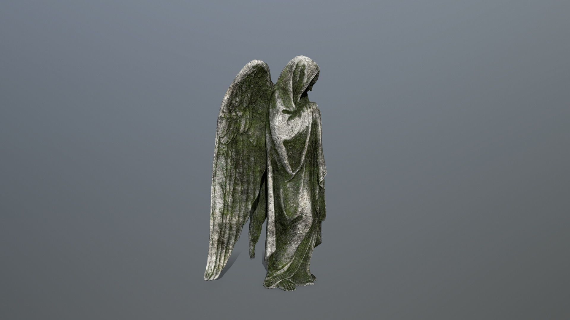 Angel Statue 1 Low-poly 3D model_7