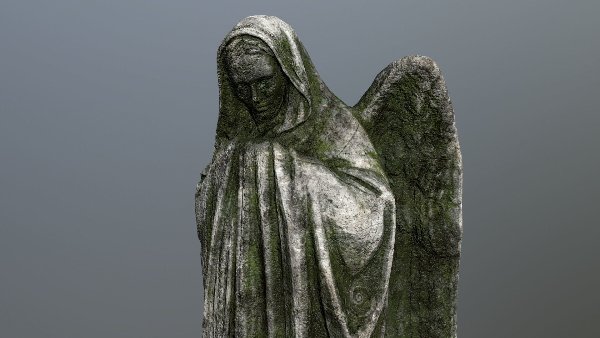 Angel Statue 1 Low-poly 3D model_9