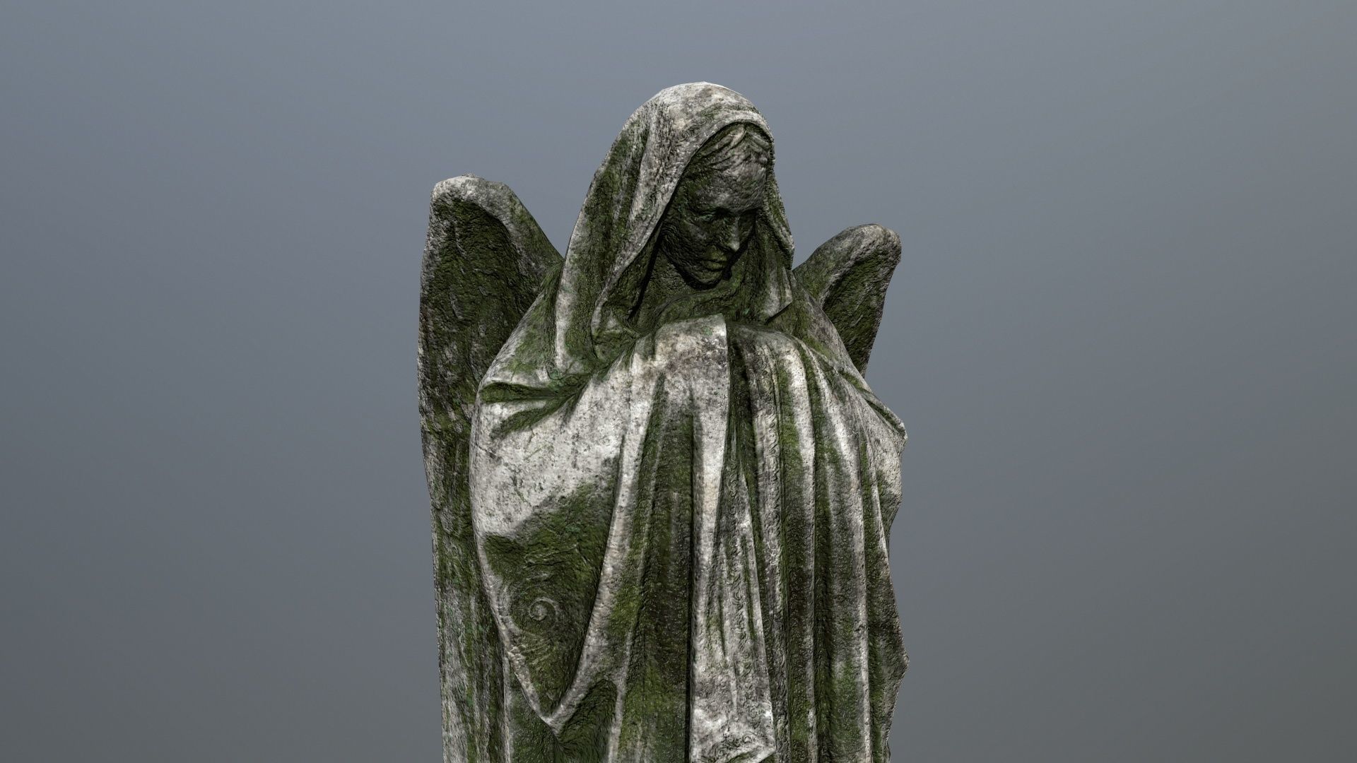 Angel Statue 1 Low-poly 3D model_8