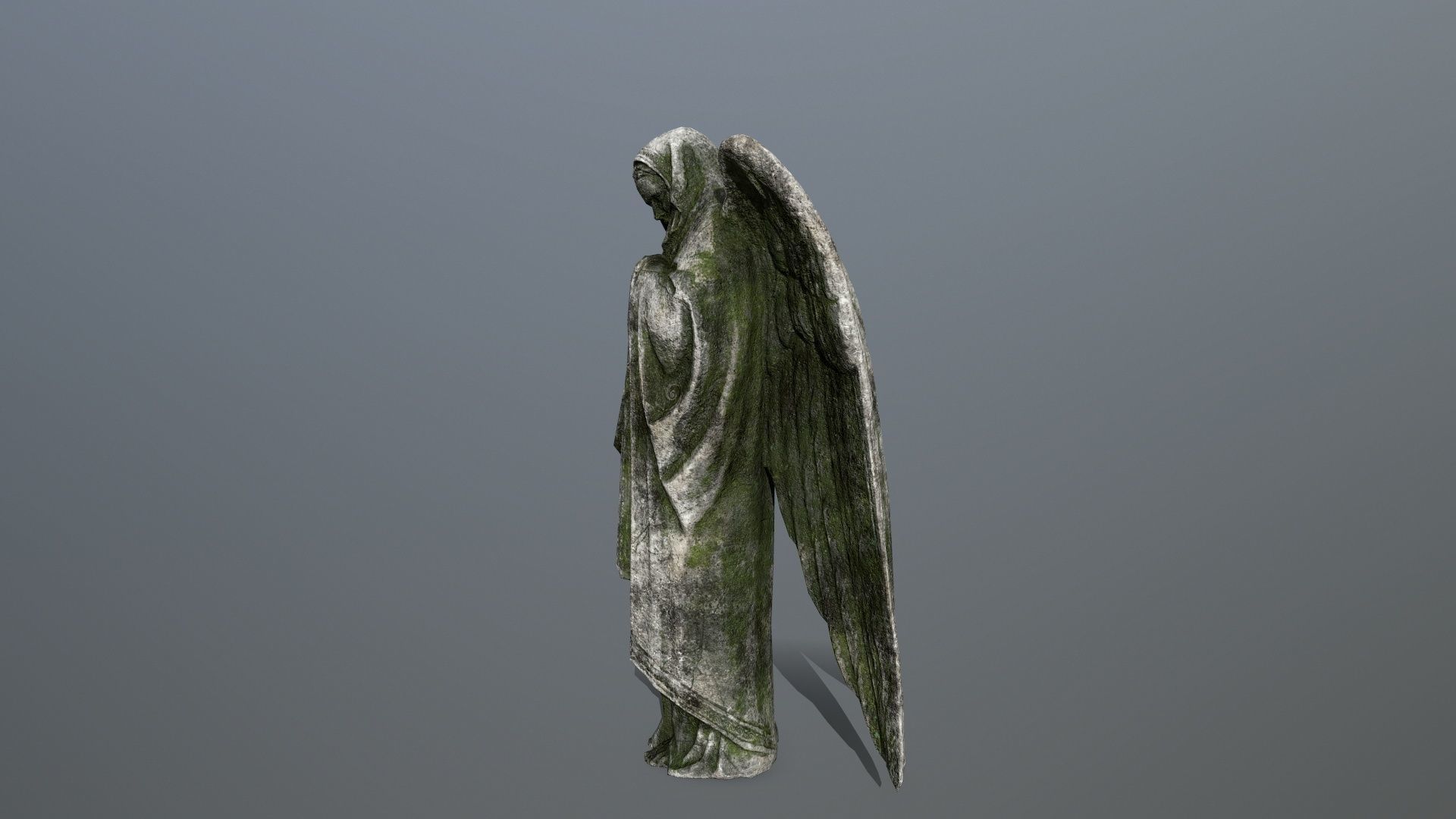 Angel Statue 1 Low-poly 3D model_3
