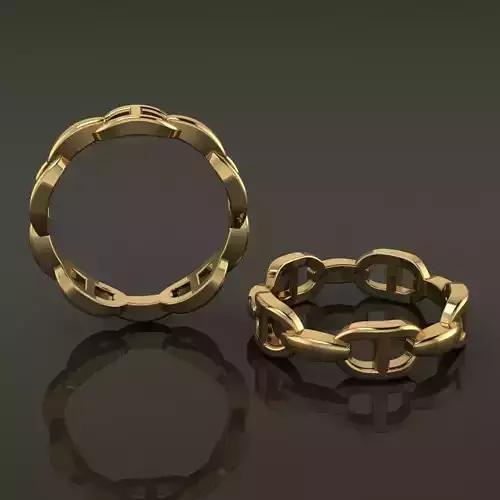 Hermes Style Link Ring Band Mix Size 3D print model
