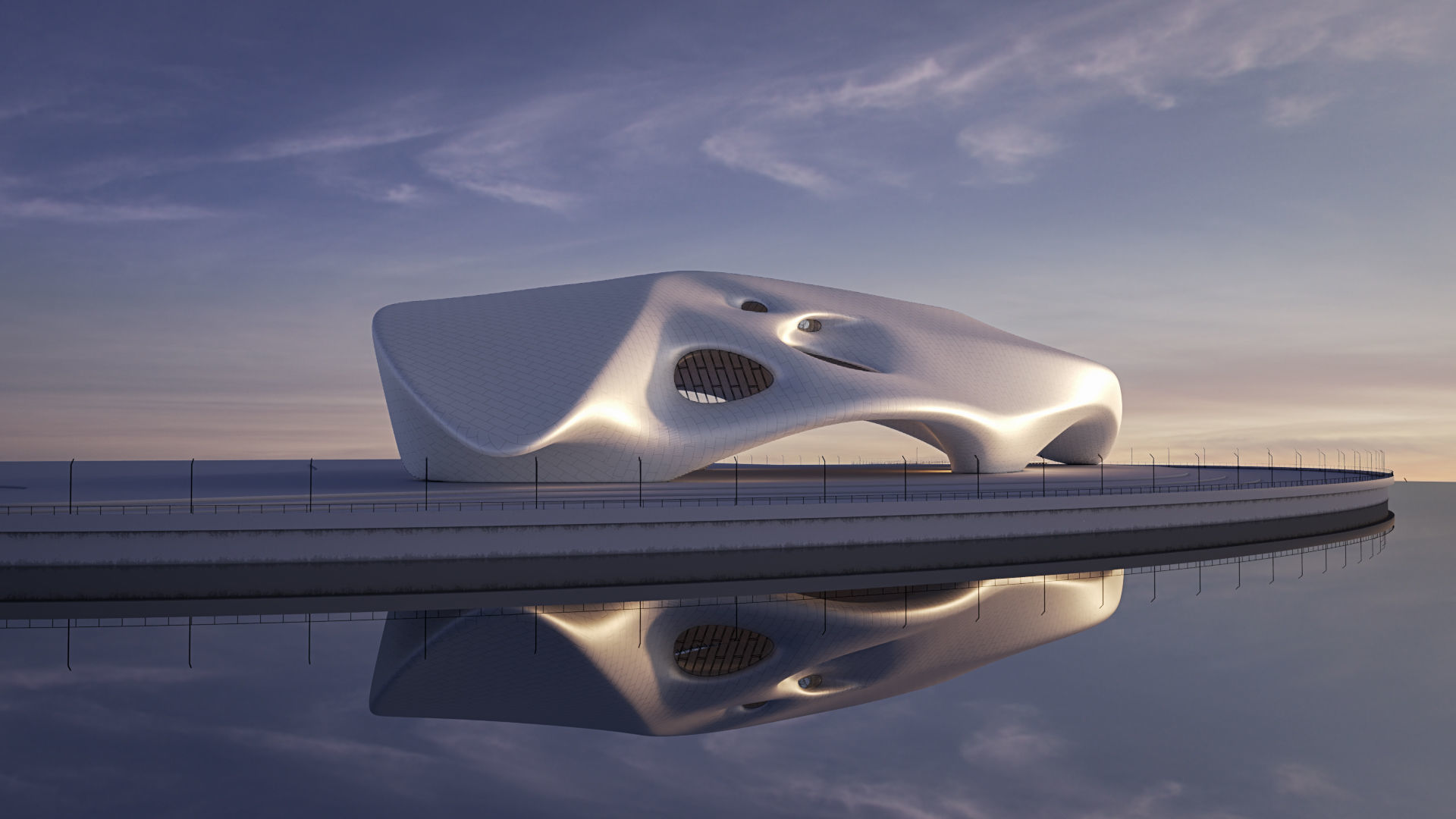 Futuristic building 35 3D model_1