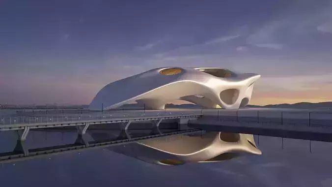 Futuristic building 35 3D model