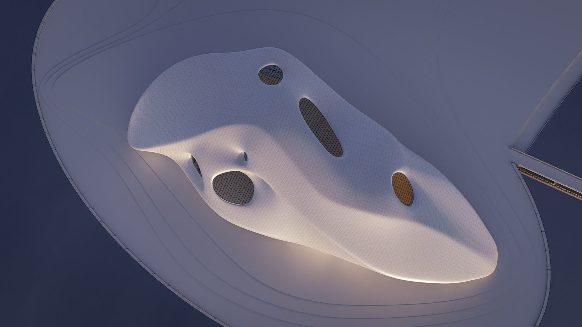 Futuristic building 35 3D model_2