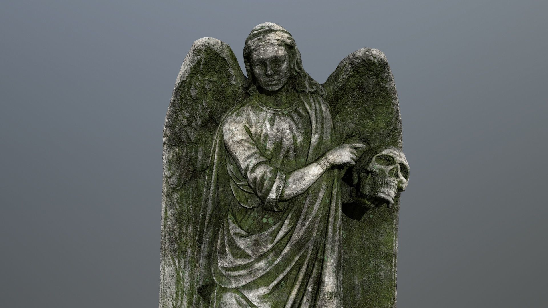 Angel Statue 3 Low-poly 3D model_7