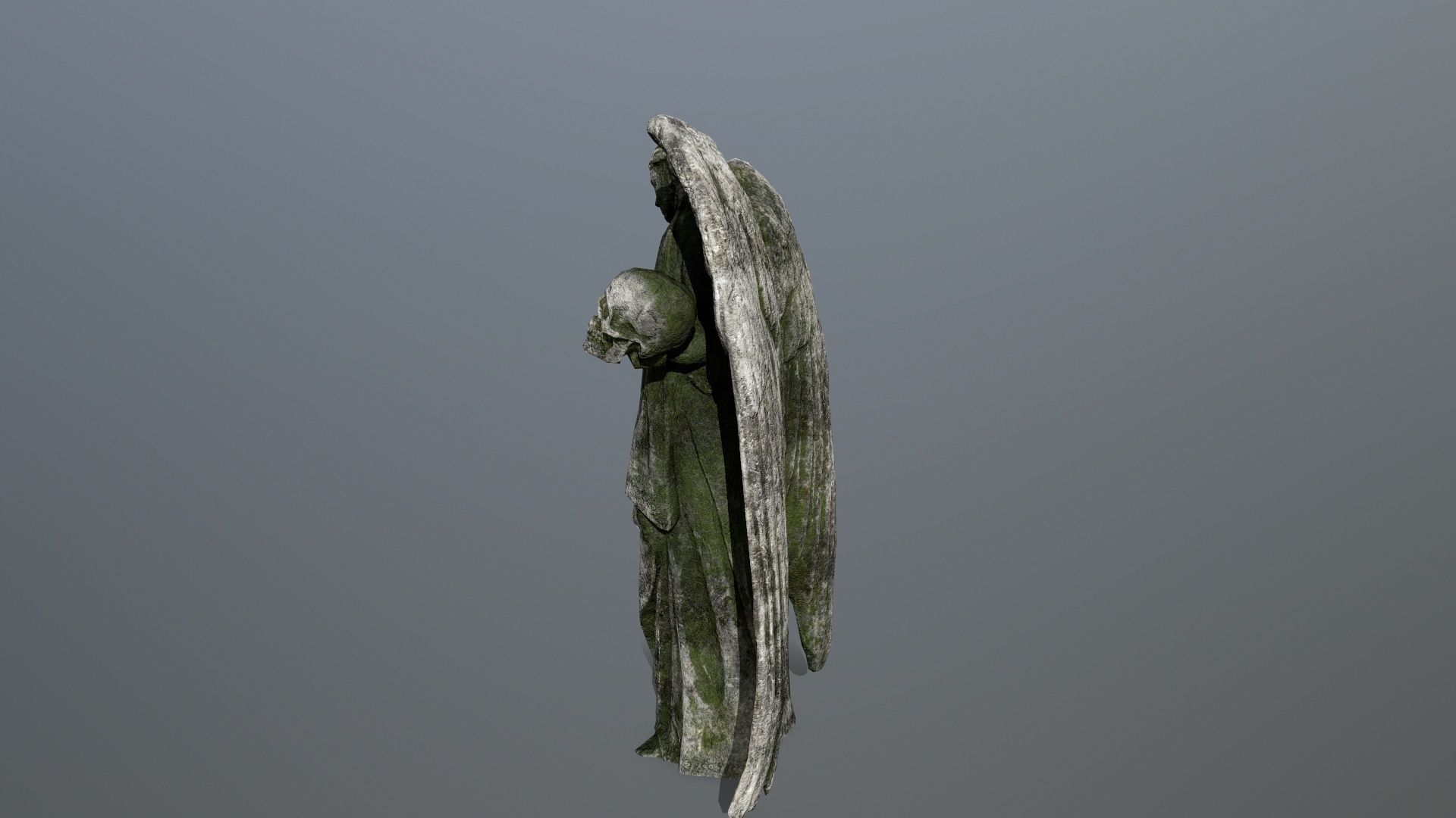 Angel Statue 3 Low-poly 3D model_2