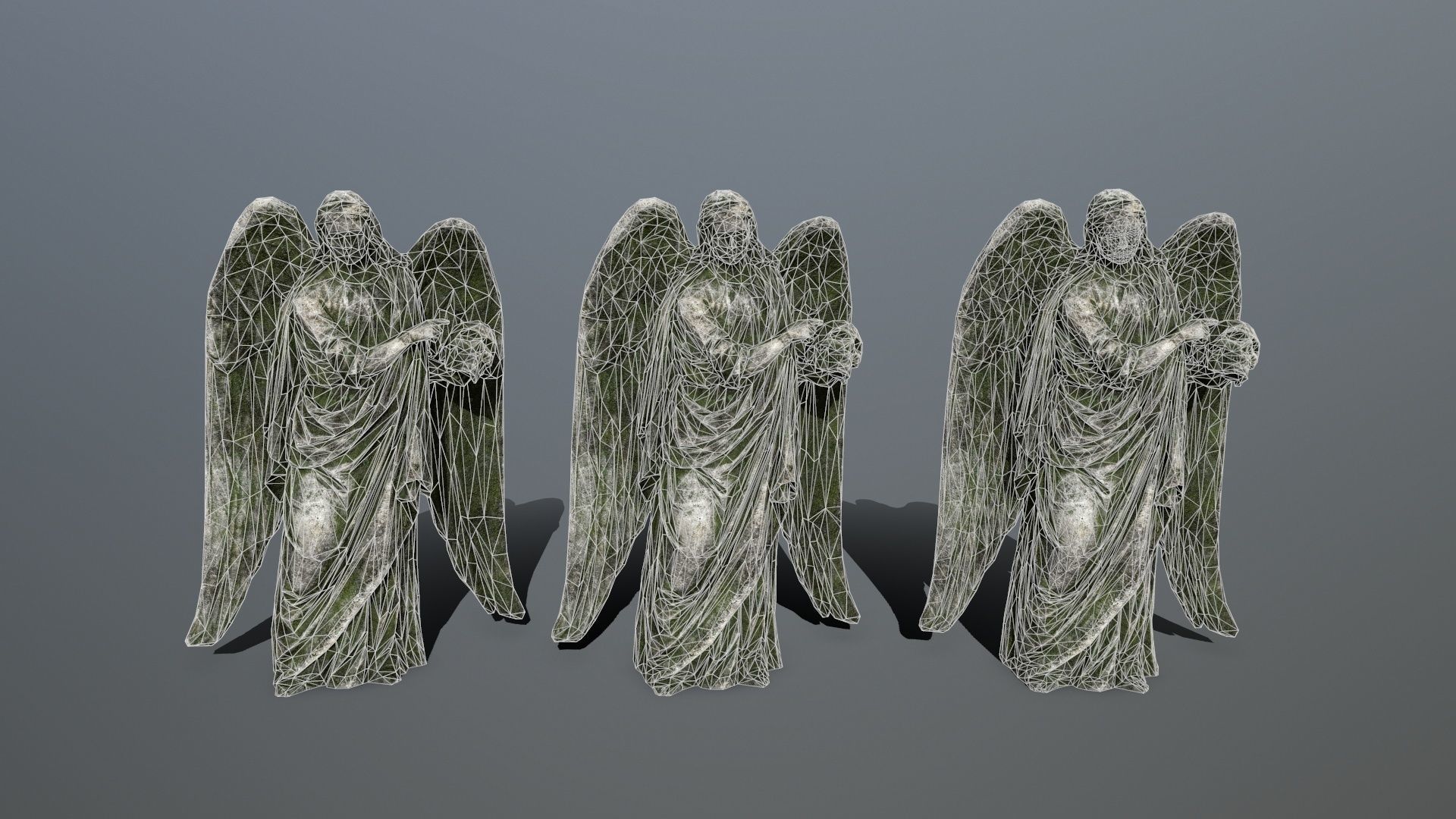 Angel Statue 3 Low-poly 3D model_9