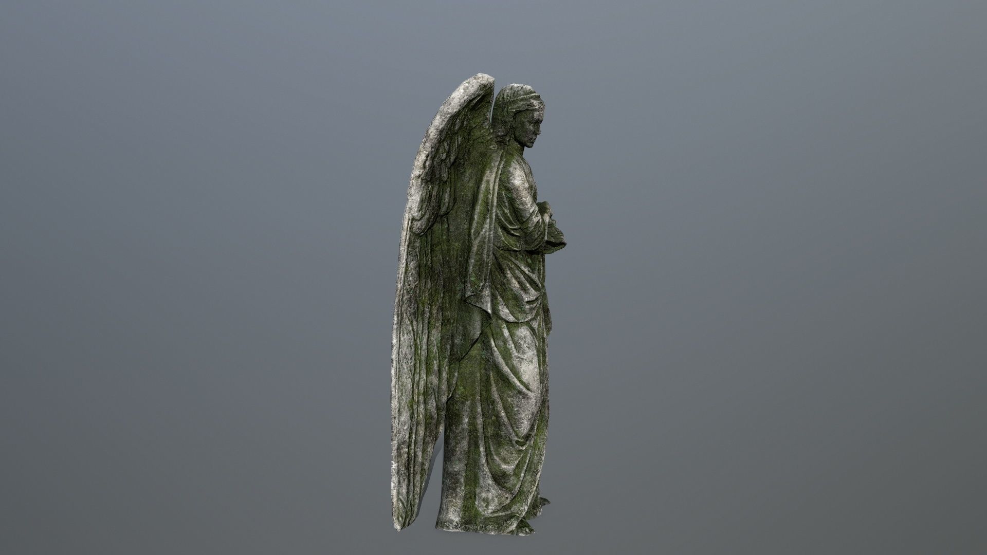 Angel Statue 3 Low-poly 3D model_5