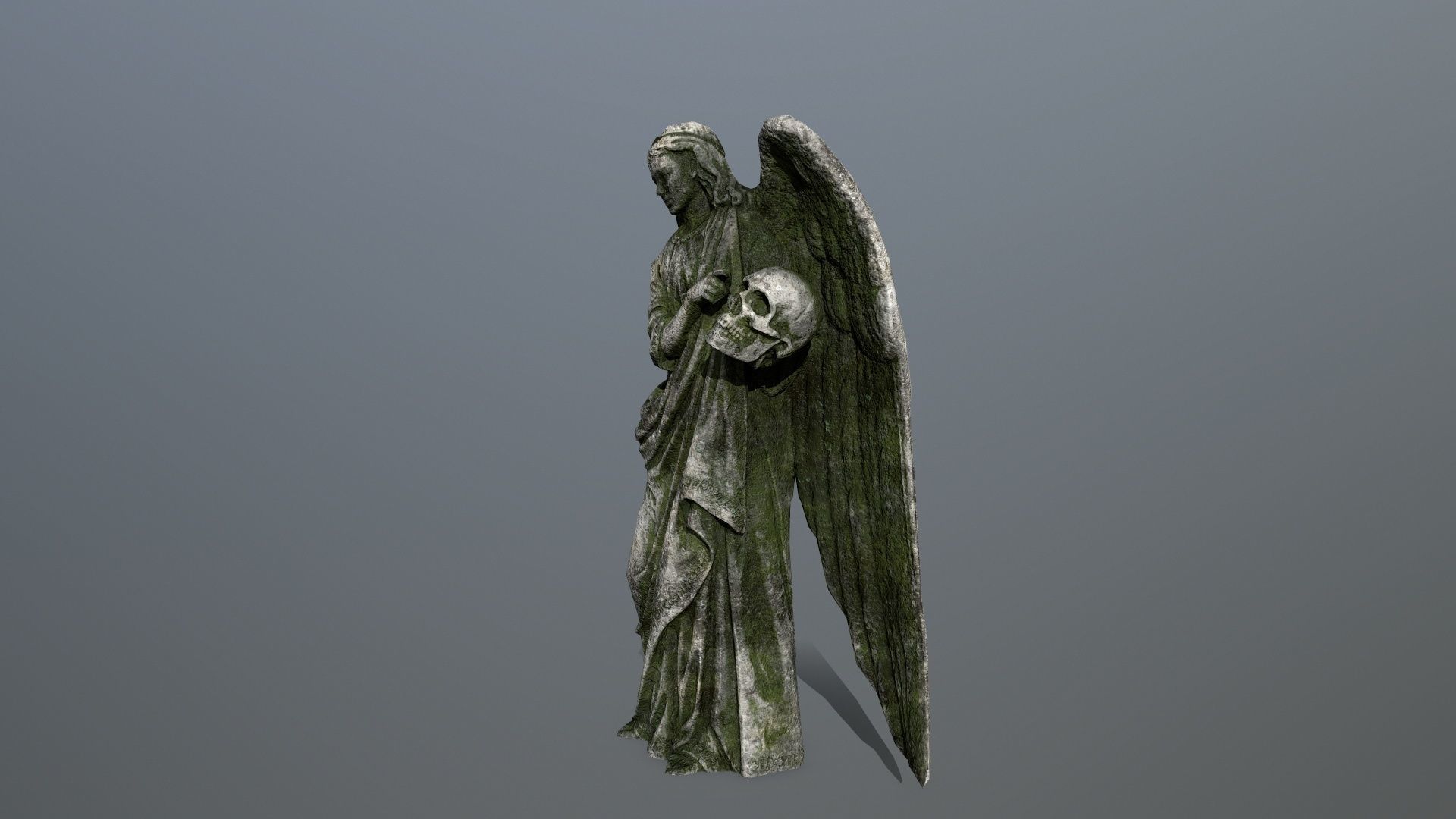 Angel Statue 3 Low-poly 3D model_1