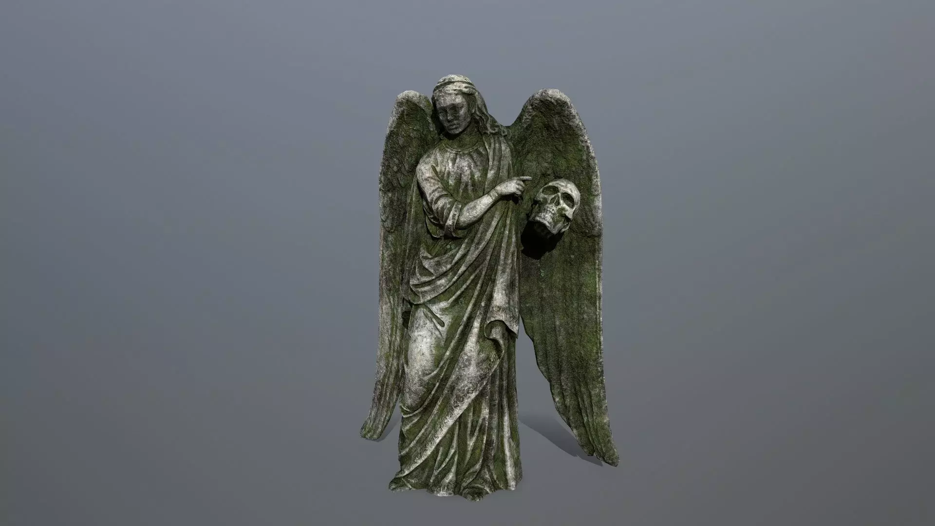 Angel Statue 3 Low-poly 3D model_0