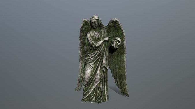 Angel Statue 3 Low-poly 3D model